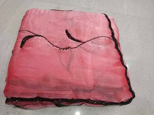 Elegant Pink Beaded Saree