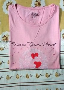 Cute Pink "Follow Your Heart" Graphic T-Shirt