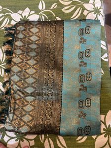 Exquisite Teal & Gold Saree