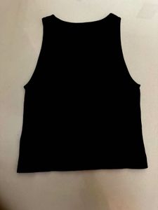 Black Sleeveless Cropped Tank Top