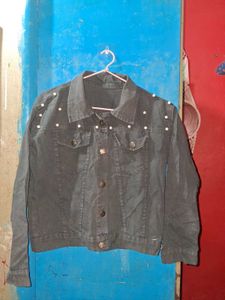 Pearl Embellished Denim Jacket