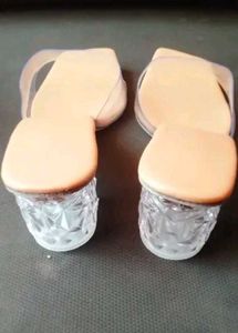 Clear Block Heel Mules