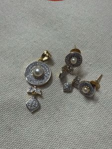 Elegant Pearl & Diamond Jewelry Set