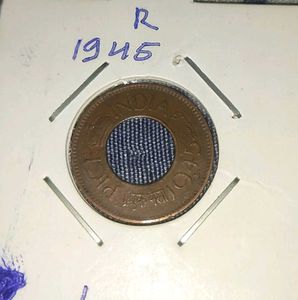 L Mint (Lahore) 1945 India One Pice Coin | King