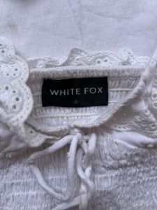 White Eyelet Ruffle Crop Top