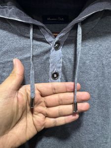 Massomi Dutti Vintage Grey Hooded Sweatshirt
