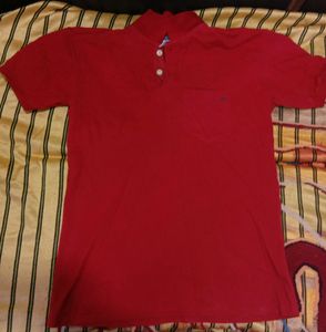 Combo Of 1 Jeans, 1 Mandarin Collar Maroon T-Shirt and Cotton Red T Shirt