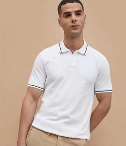 Men's White Stretch Polo Shirt