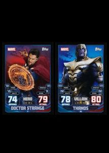 Doctor strange and Thanos hero attax card