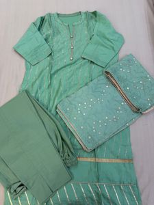 Beautiful Mint Green Kurta Set with dupatta