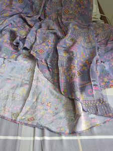 Designer Printed poncho top and skirt set