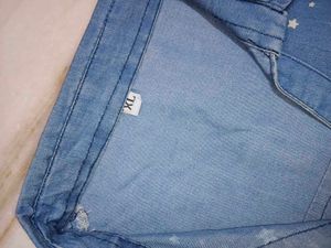 Blue Denim Star Print Shirt
