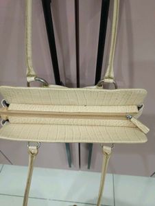 Imported Cream Croc Embossed Handbag