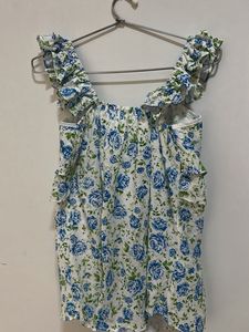 Floral Ruffle Tank Top