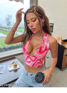 Swirl Halter Crop Top
