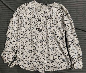White Printed Full Sleeve Shirt