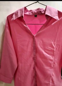 Chic Pink Button-Up Shirt