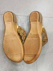 Gold Embellished Ethnic Flats 32 size