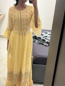 Beautiful Yellow Embroidered Kurta Set