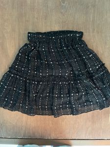 Chic Black Printed Mini Skirt