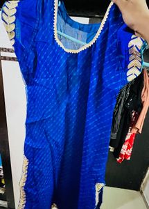 Royal Blue Embroidered kurti