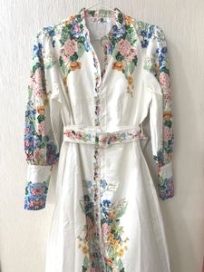 Floral Print Button-Up Midi Dress