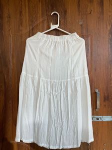 White Button-Up Midi Skirt