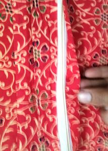 Bombay Hyies Cotton Fabric Red Designed Bed Sheet