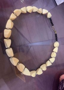 Unique Cream Stone Beaded Necklace