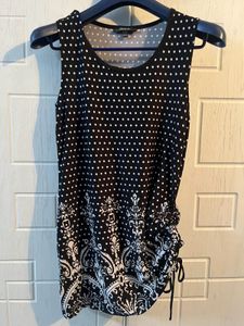 Chic Polka Dot & Floral Print Sleeveless Top