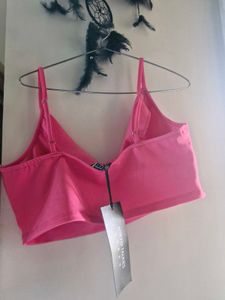 Hot Pink Bow Crop Top