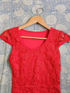 Elegant Red Lace Dress