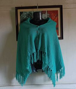 Stylish Green Knitted Poncho