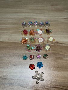 Sparkling Flower Hair Pins Set