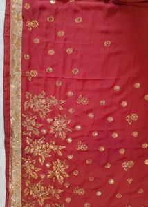 Brand New Dark Brown Designer Saree with Golden Se