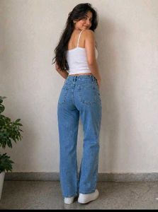 Classic Blue Wash Straight Leg Jeans