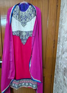 Stunning Pink Embroidered Kurta Set