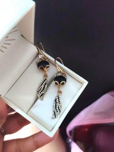 925 Silver Hall Mark Cute Cat Dangle Earrings