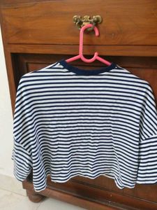 Striped oversized Cropped T-Shirt