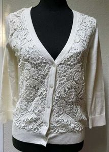 Chic Lace Trim Cardigan