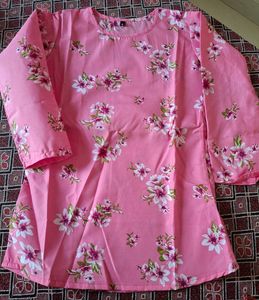 Pink and Green Floral Print top set off 2