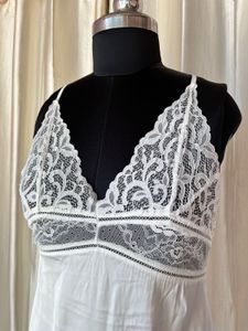 Lace Trimmed White Camisole