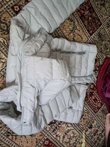 Lightweight Padded Grey Jacket with Hood