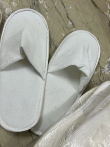 White Terry Cloth Slippers