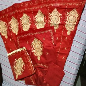 Red &amp; Gold Rajathani Suit