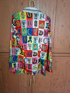 Colorful Designer Print Button-Up Shirt