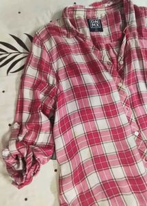checked shirt in pink color