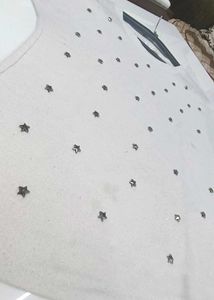 Metallic Star Studied Tshirt For Girls.