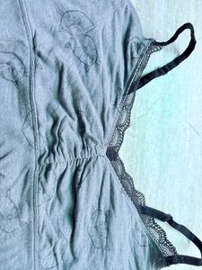 Grey Cat Print Camisole Top