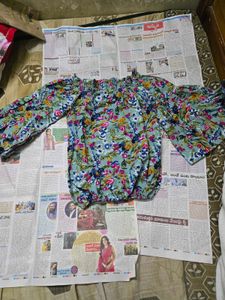 Boho Floral Off-Shoulder Bell Sleeve Top